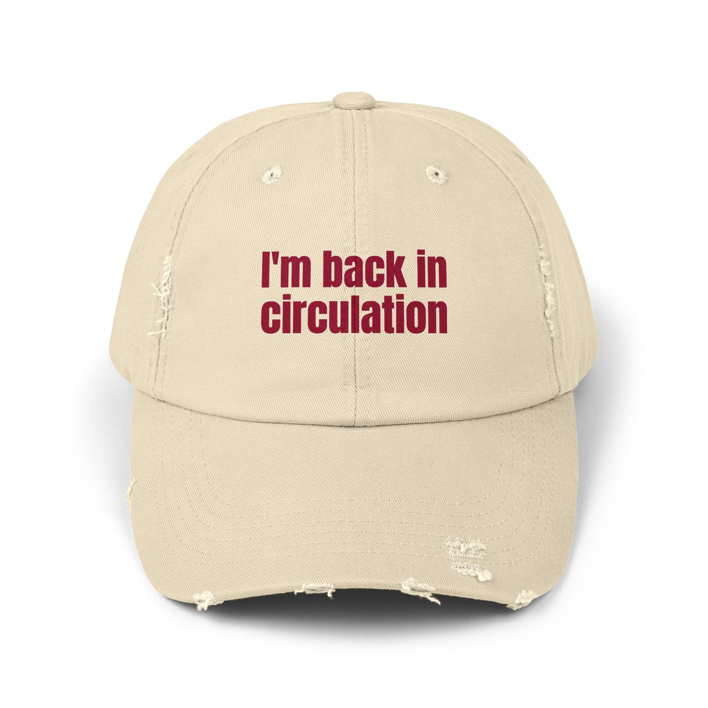 I'm Back In Circulation Unisex Distressed Cap
