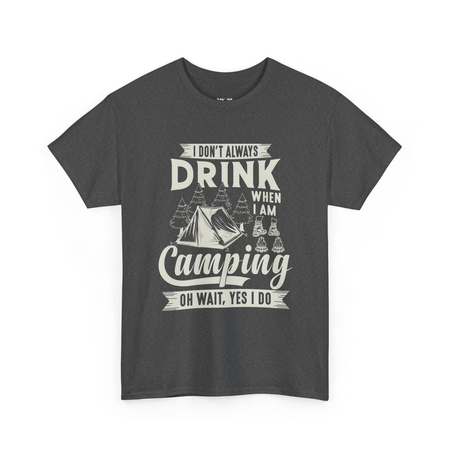 Camping Drinking Unisex Heavy Cotton Tee - Perfect Gift for Outdoor Enthusiasts
