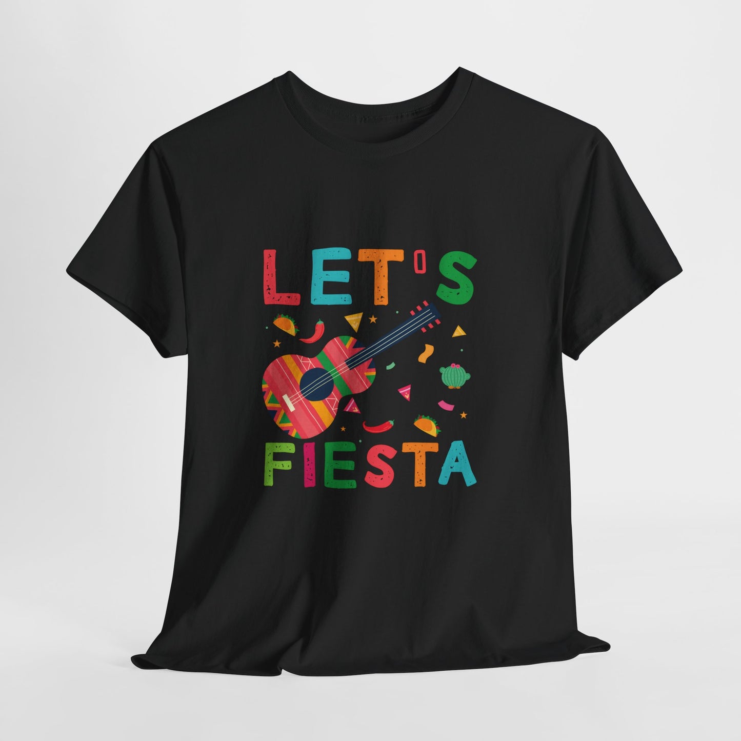 Let's Fiesta Unisex Heavy Cotton Tee - Fun Colorful Graphic T-Shirt for Celebrations