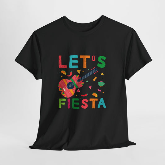 Let's Fiesta Unisex Heavy Cotton Tee - Fun Colorful Graphic T-Shirt for Celebrations