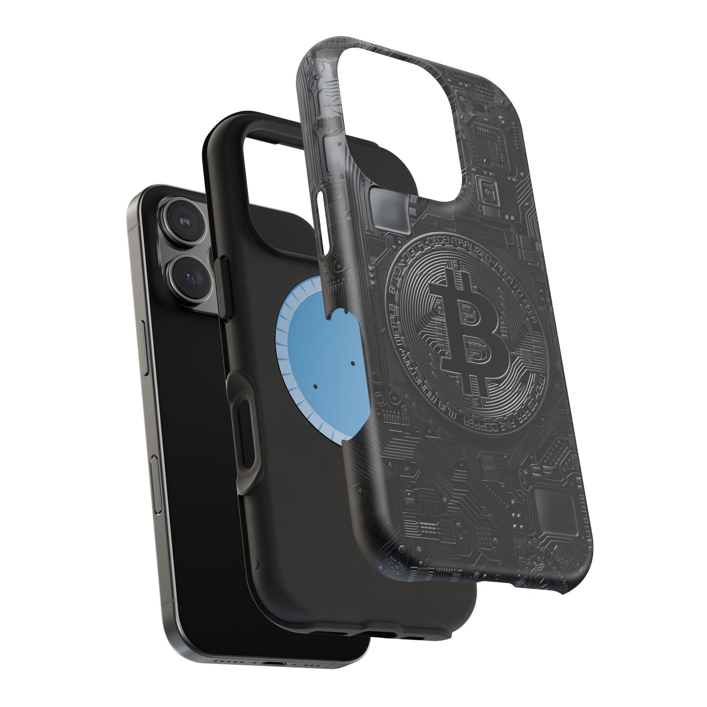 Black Bitcoin Magnetic iPhone Cases - Ideal for Tech Enthusiasts