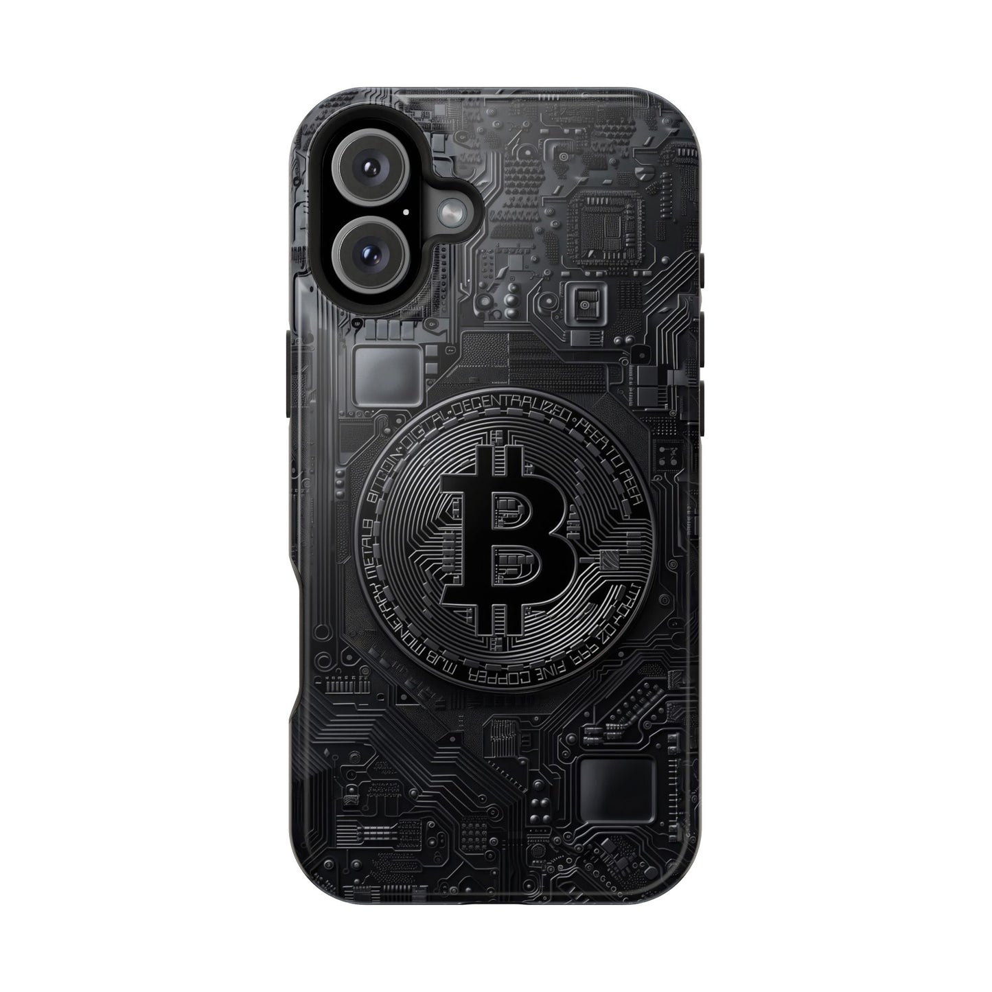 Black Bitcoin Magnetic iPhone Cases - Ideal for Tech Enthusiasts