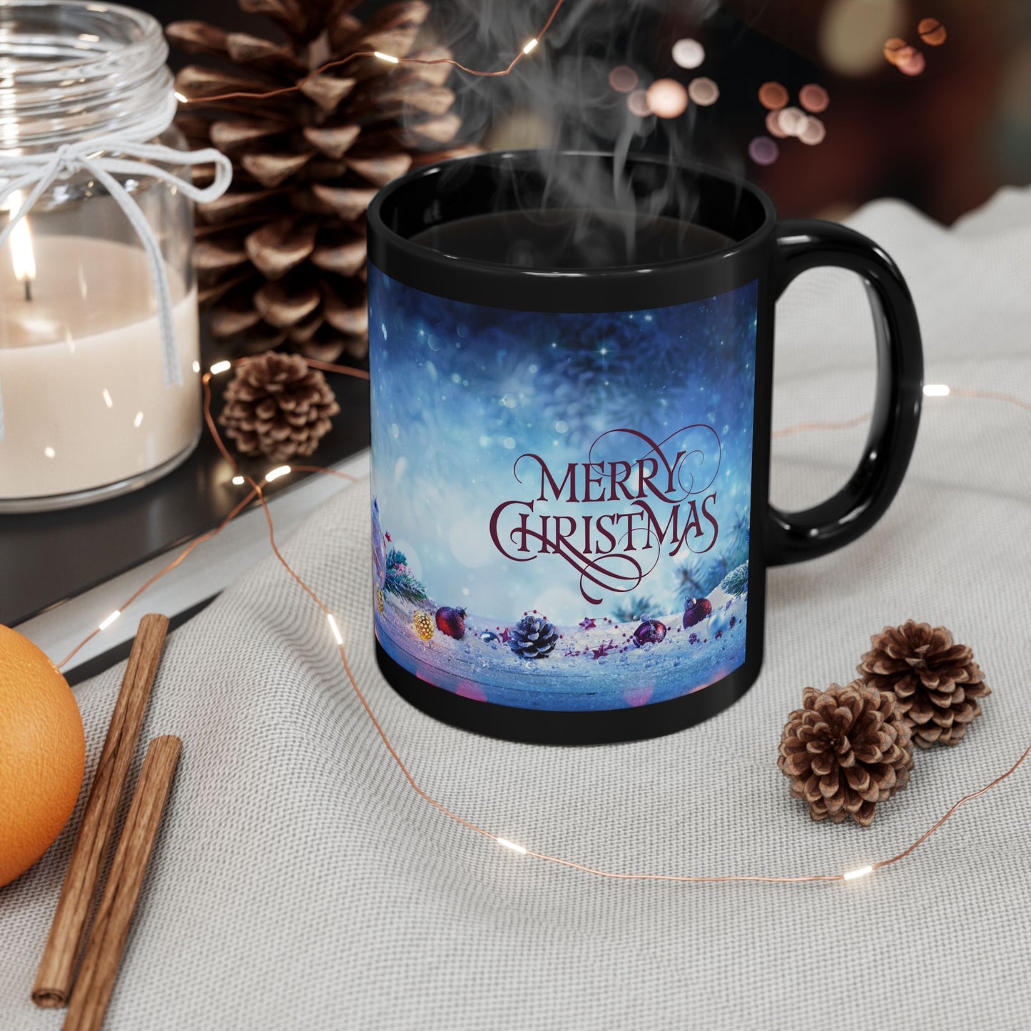 Silent Night Black Mug - 11oz, 15oz