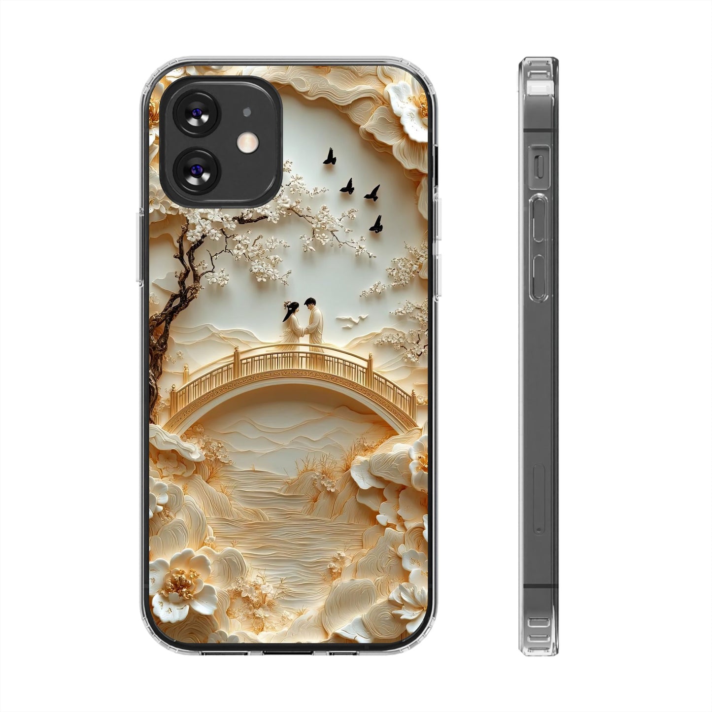 Romantic Couple 3D Effect Clear Cases,  Artistic Protective Cover