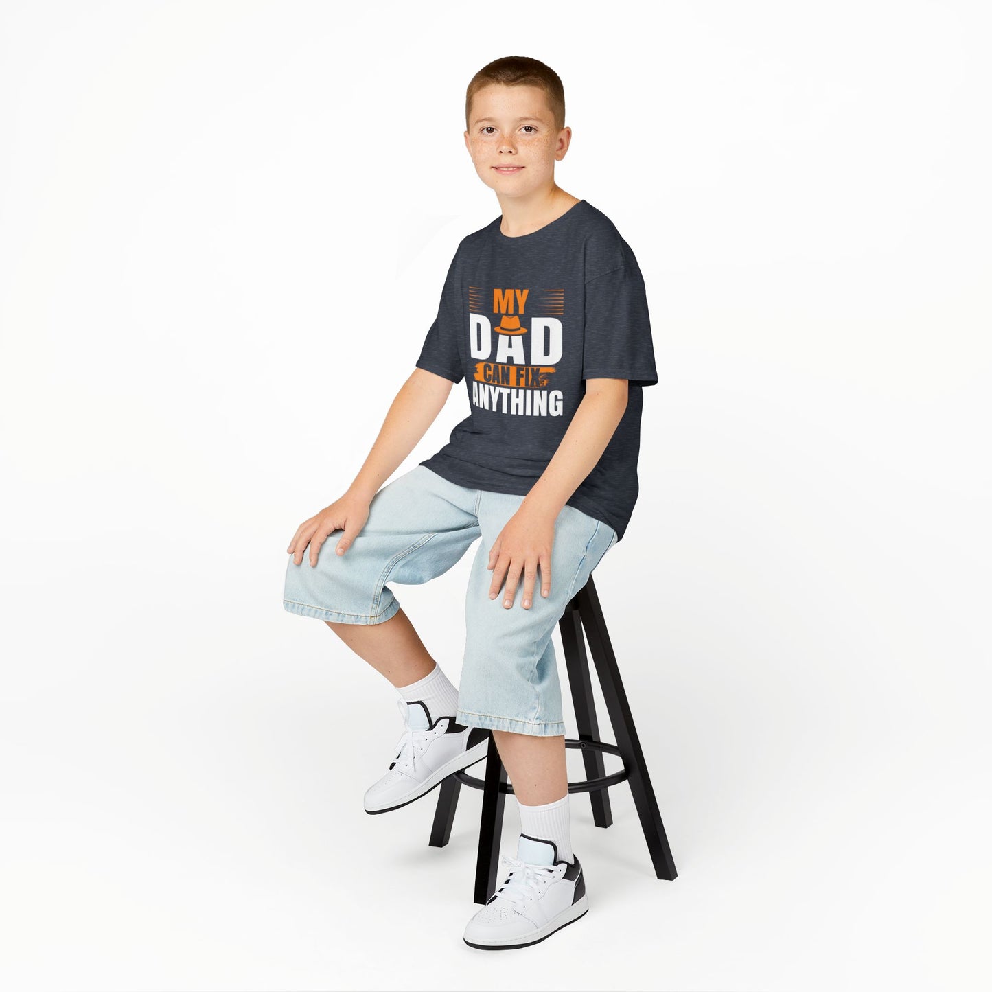 Kids Heavy Cotton™ Tee - 'My Dad Can Fix Anything'