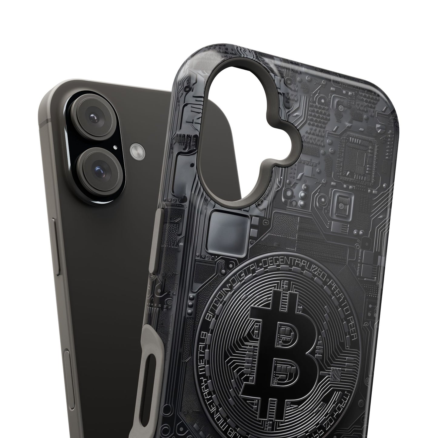 Black Bitcoin Magnetic iPhone Cases - Ideal for Tech Enthusiasts