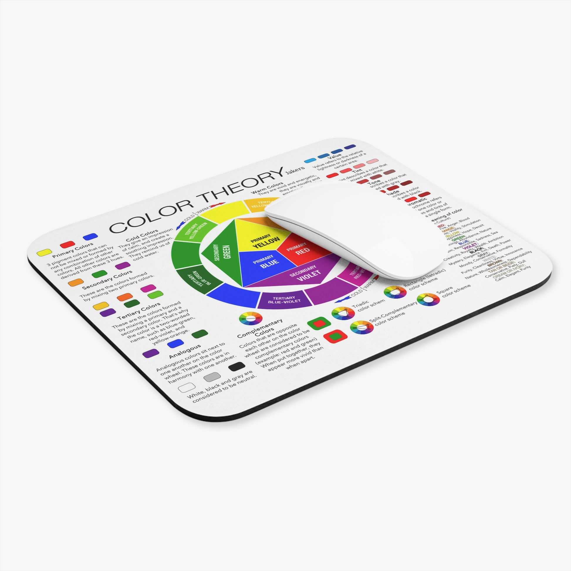 Educational Artist Tool Mouse Pad, Color Wheel