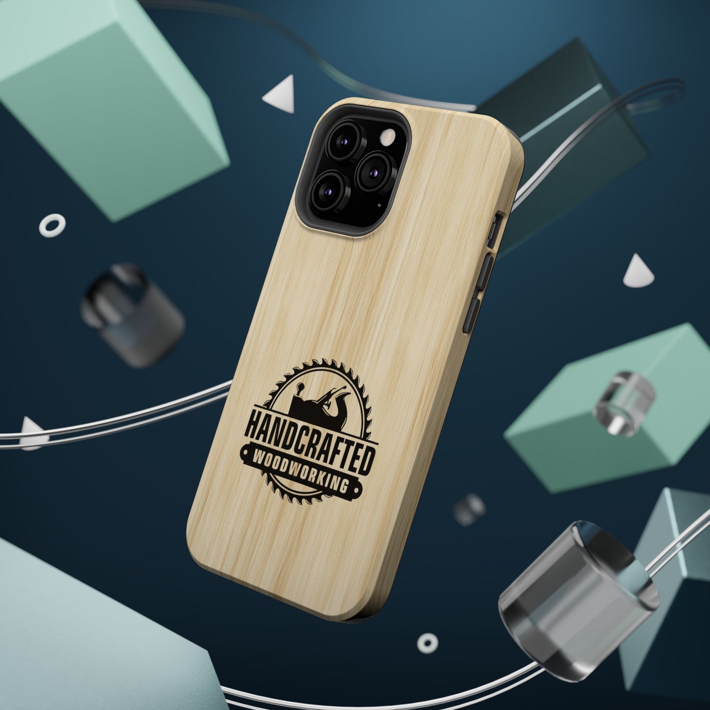 Handcrafted Woodworking Logo Magnetic Phone Cases