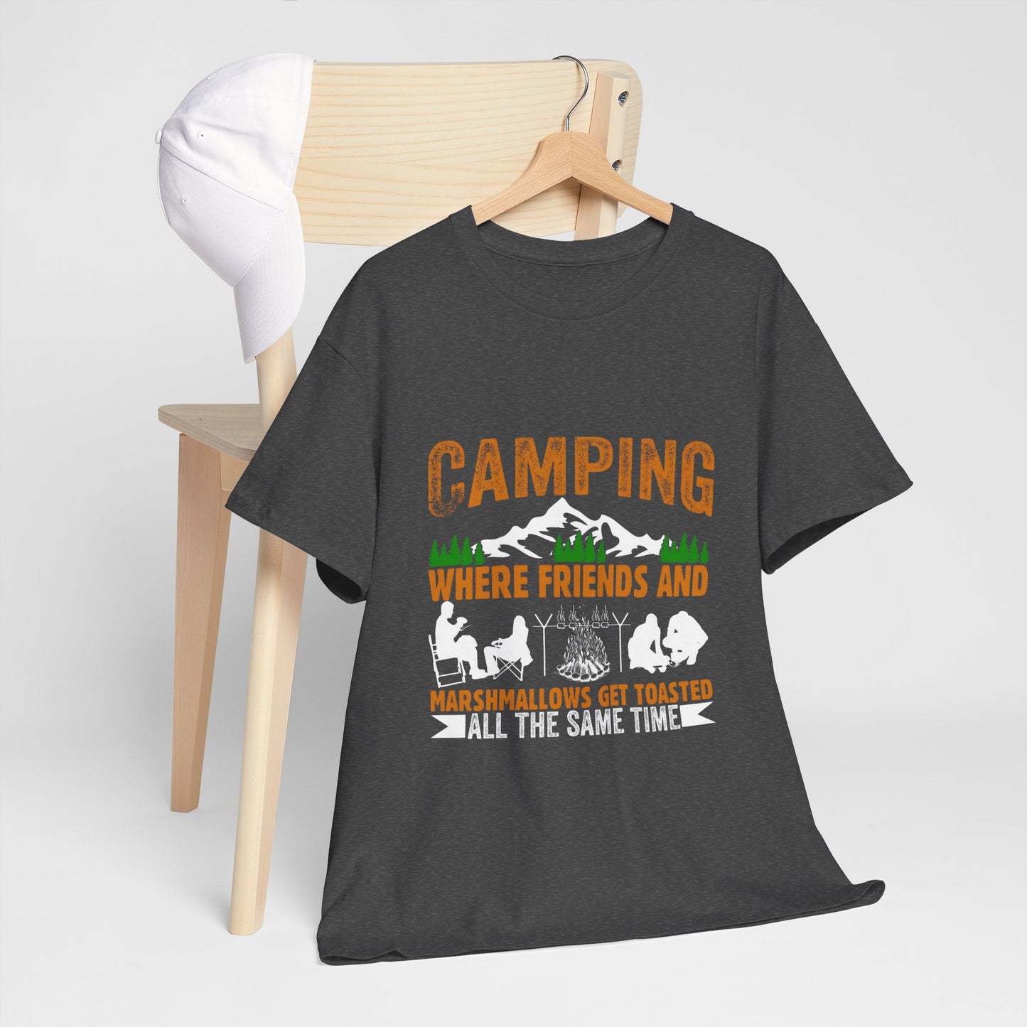 Camping Friends Unisex Heavy Cotton Tee - Perfect for Outdoor Adventures