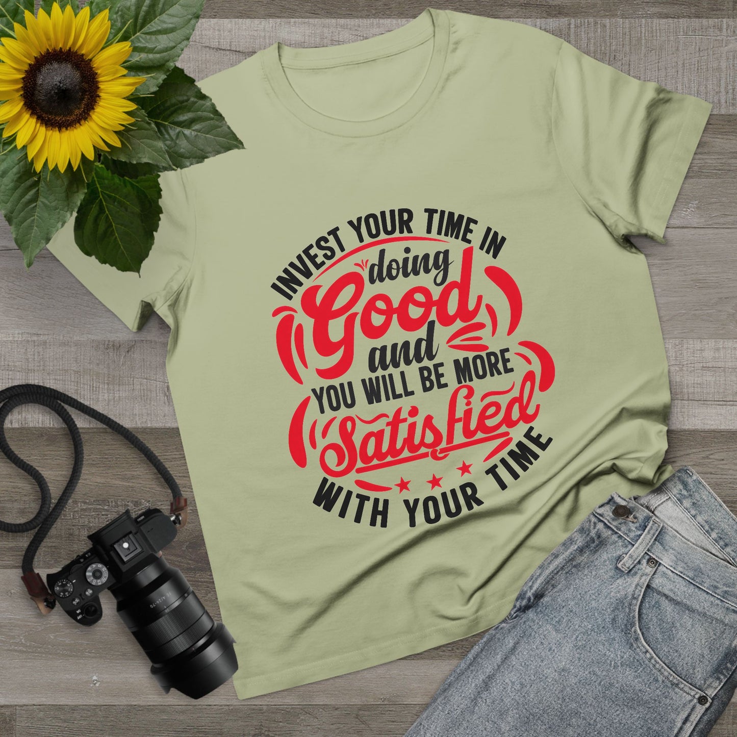 Inspirational Women's Maple Tee – Invest Your Time in Doing Good