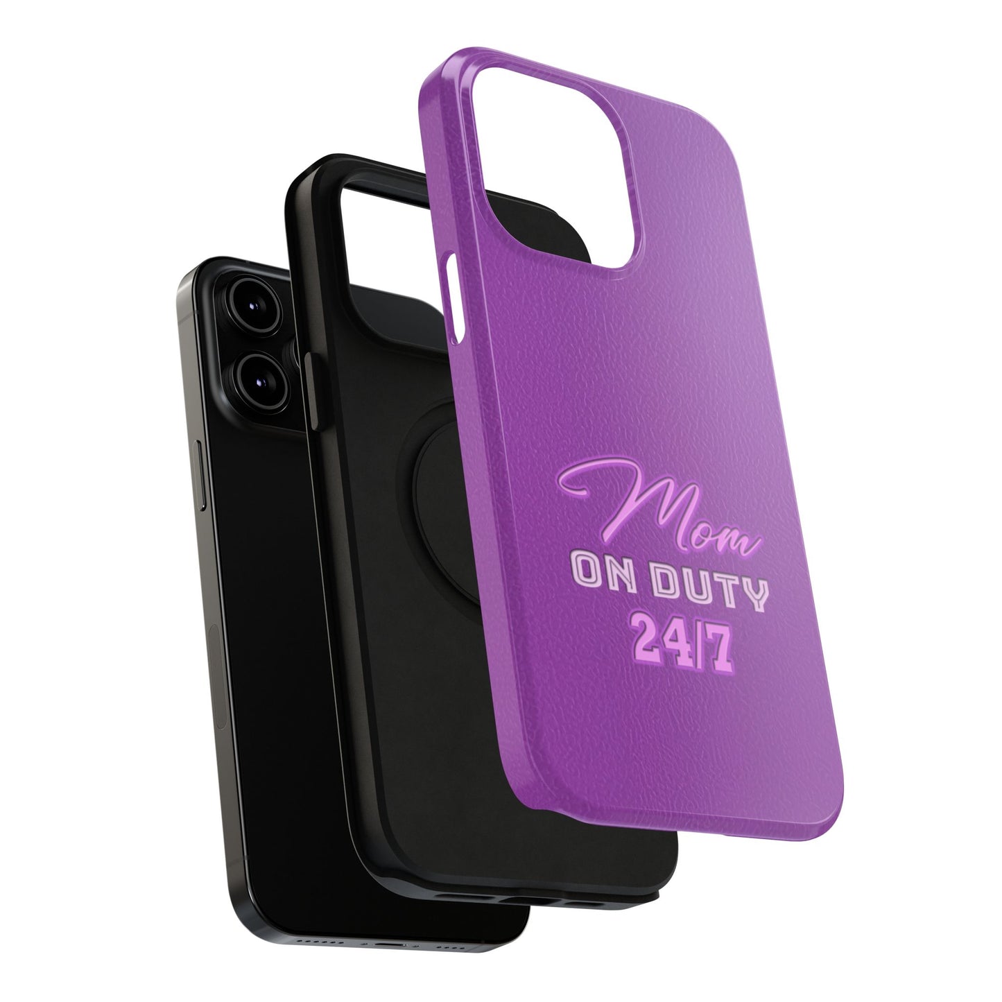 Mom On Duty Impact-Resistant Case, Purple Case for Mothers