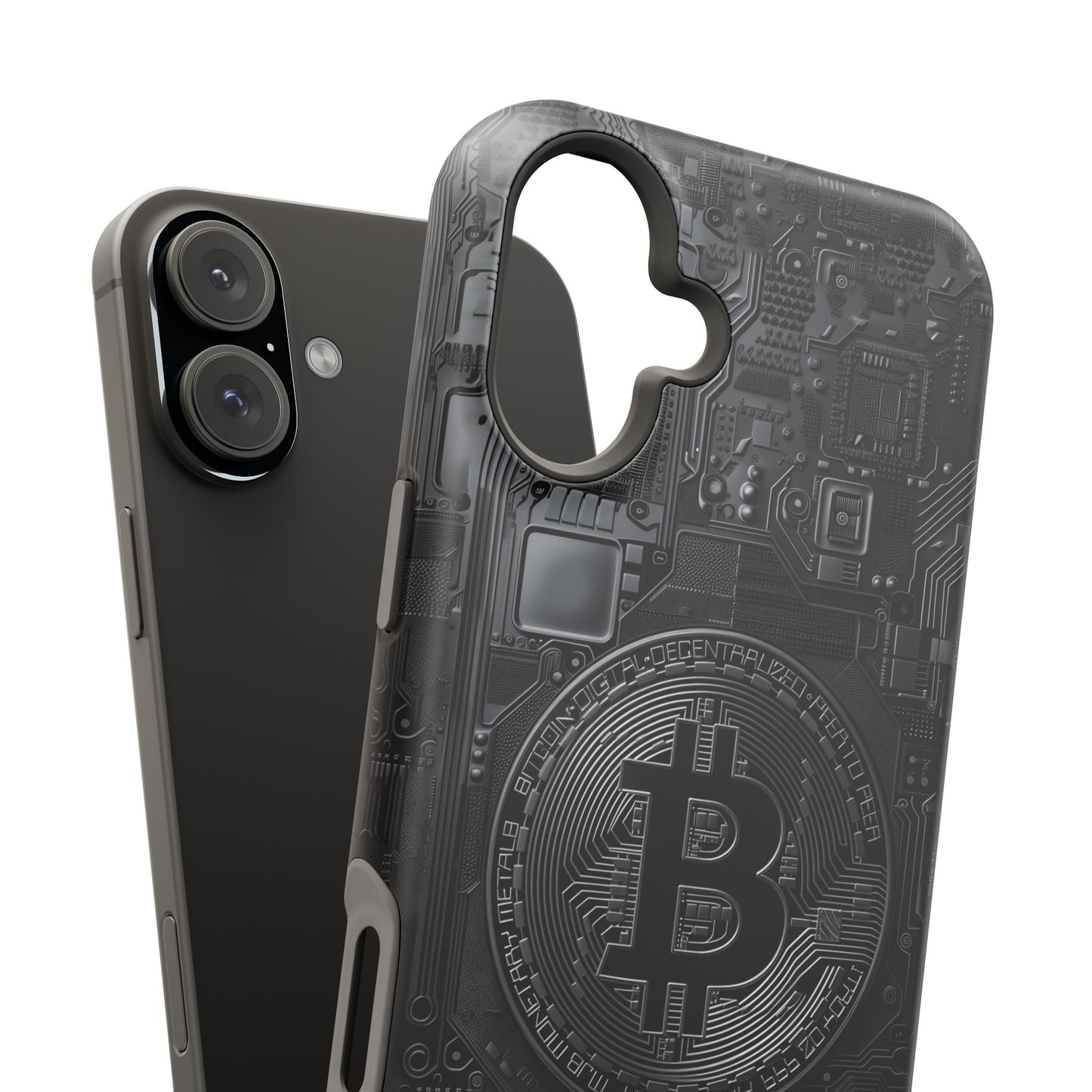 Black Bitcoin Magnetic iPhone Cases - Ideal for Tech Enthusiasts
