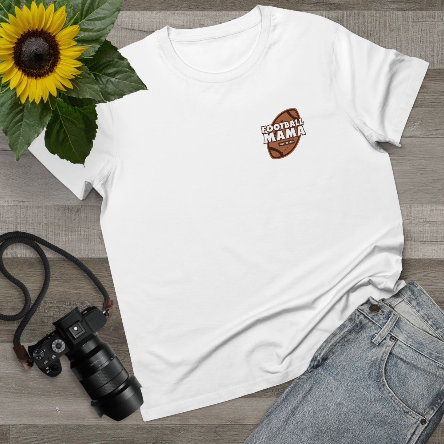 Football Mama Might Be Loud Mother Women’s Maple Tee