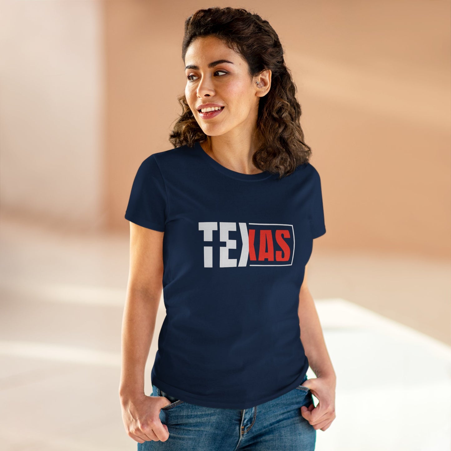 Texas Graphic Women's Midweight Cotton Tee - Stylish Casual Wear