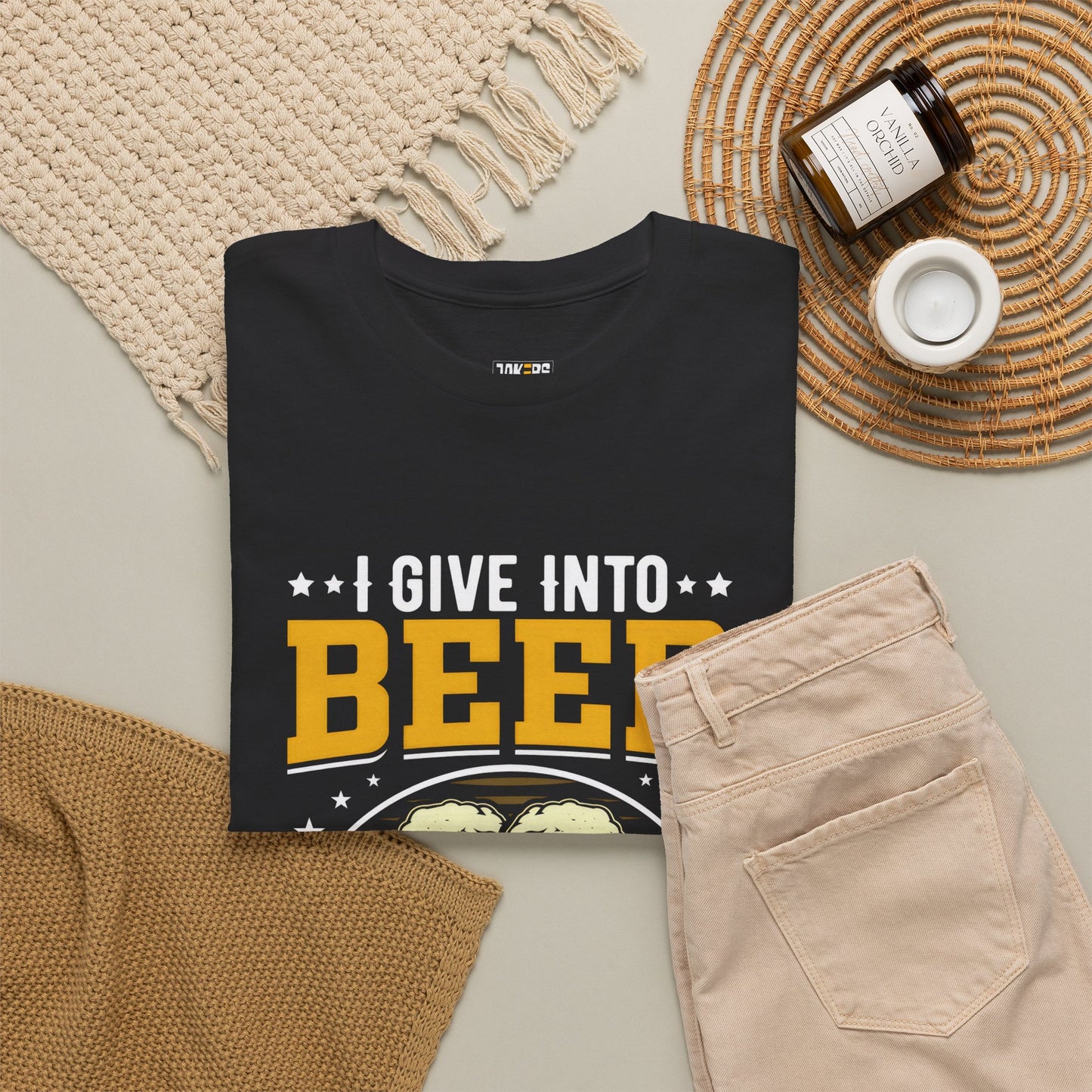 Funny Beer Slogan Tee, I Give Into Beer Pressure