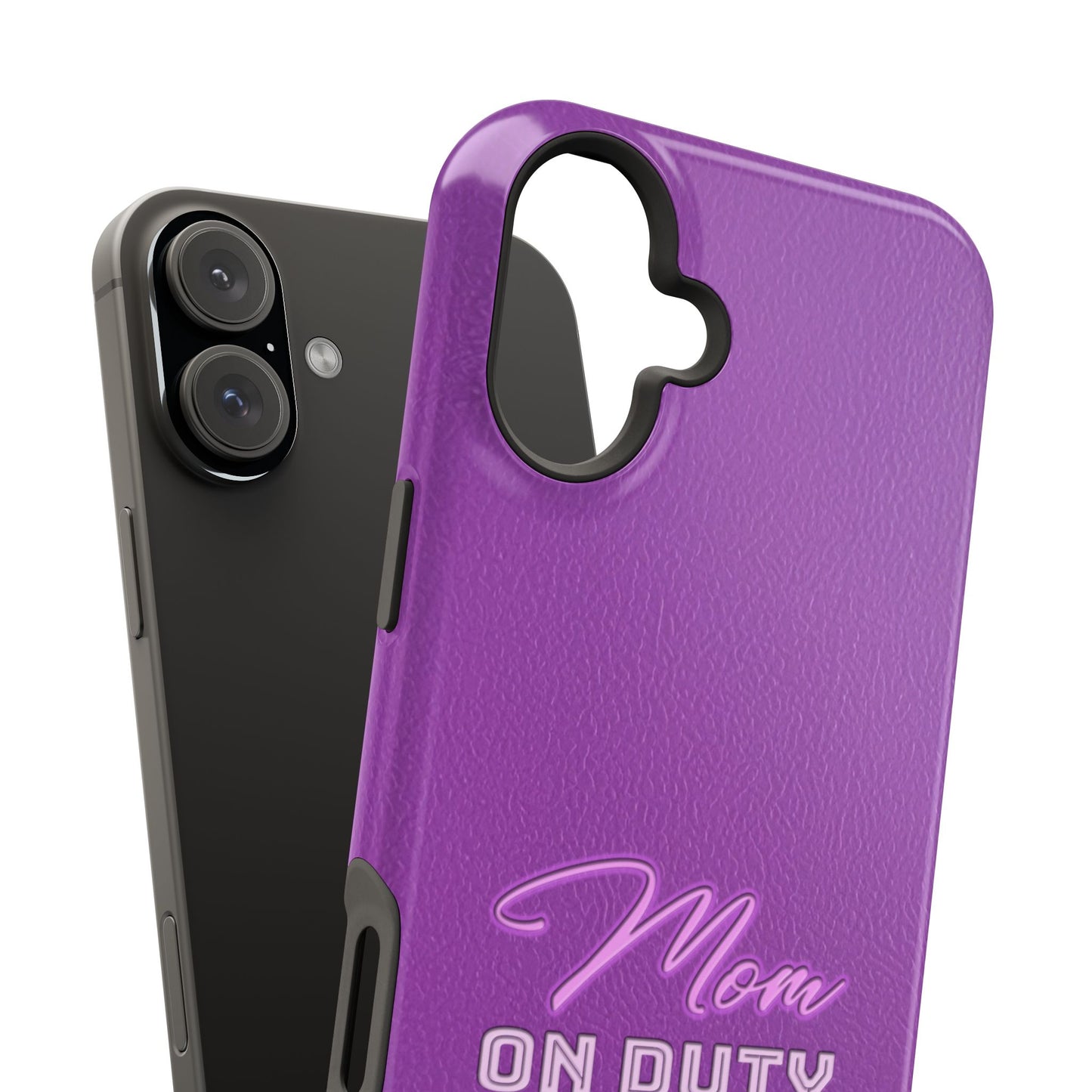 Mom On Duty Impact-Resistant Case, Purple Case for Mothers