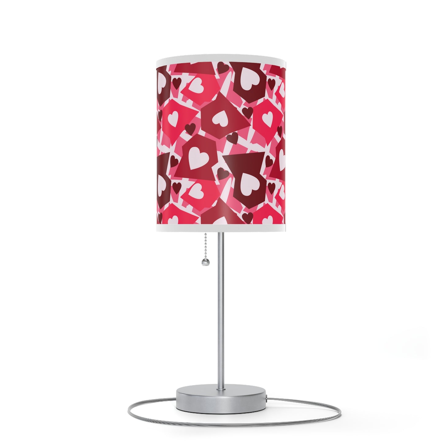 Love in Style: Retro Hearts Lamp on a Stand, US|CA plug / White