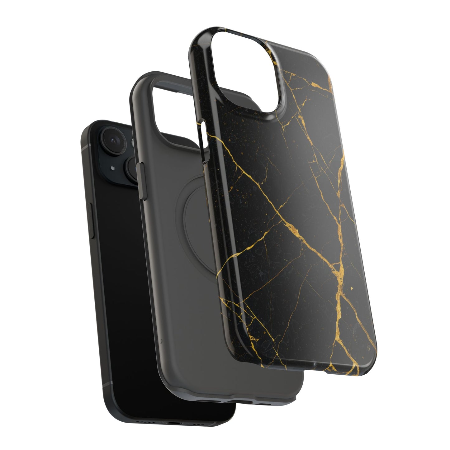 Luxury Black Marble Impact-Resistant iPhone