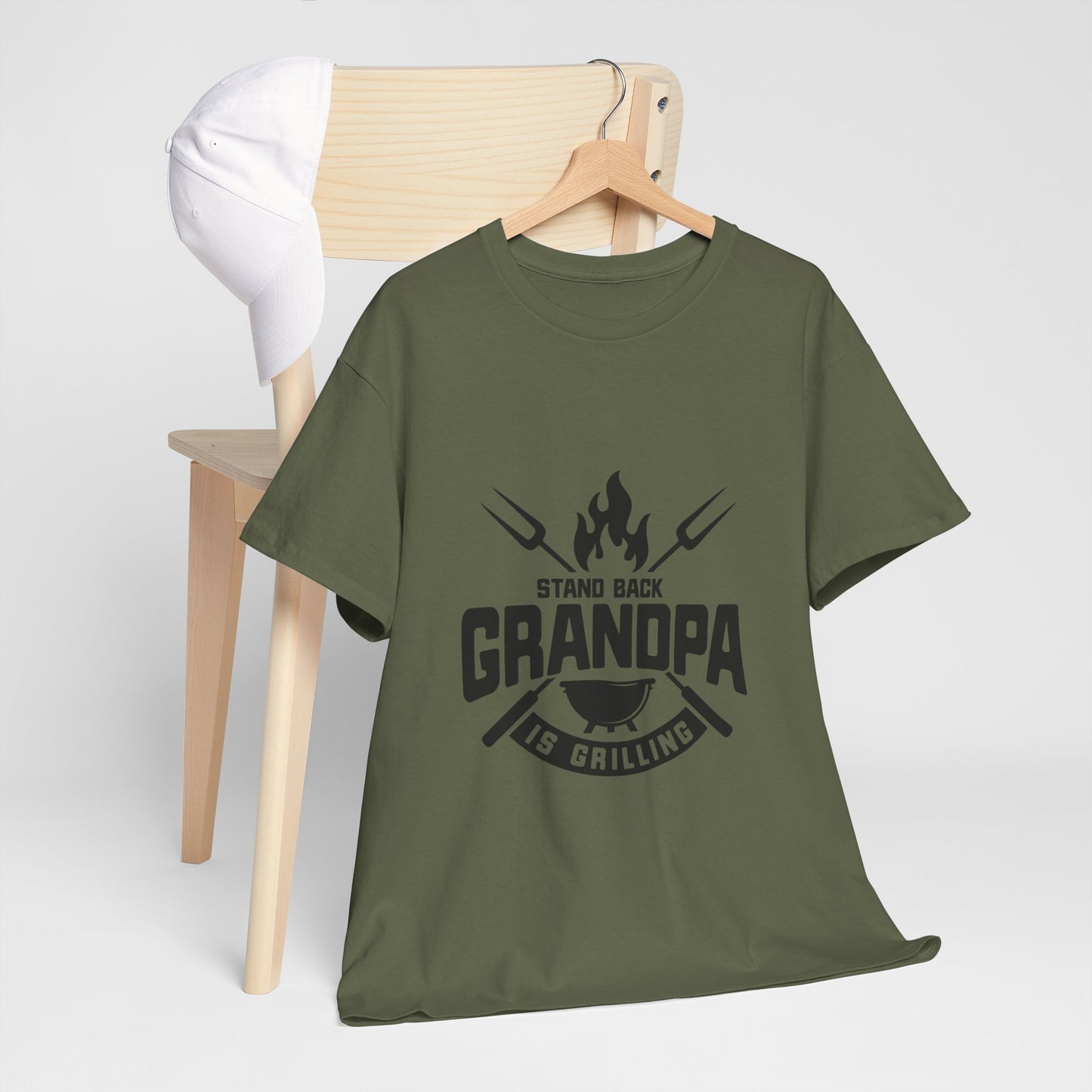 Funny Grilling Grandpa Tee | Unisex Heavy Cotton Shirt for Father's Day