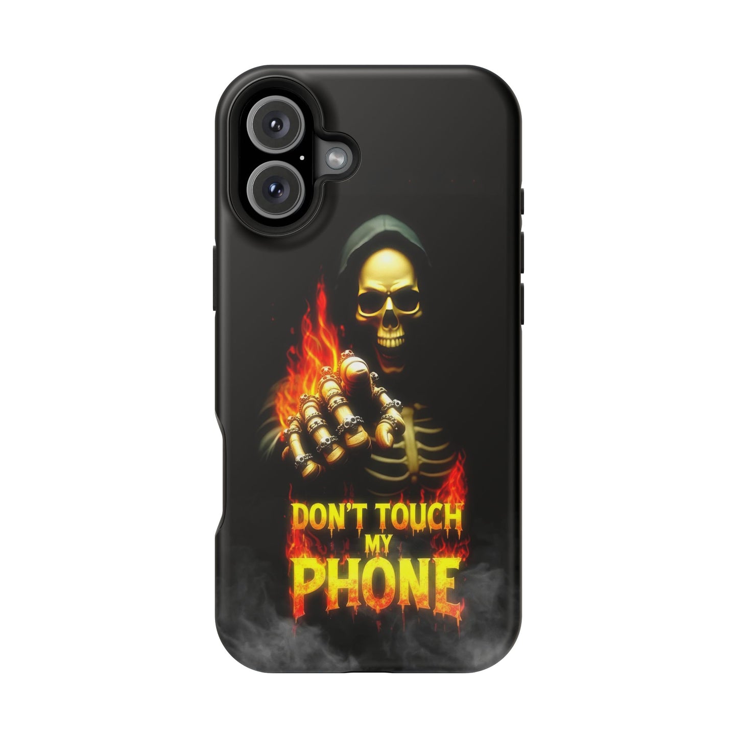 Skull Design Impact-Resistant iPhone Case, Don't Touch My Phone