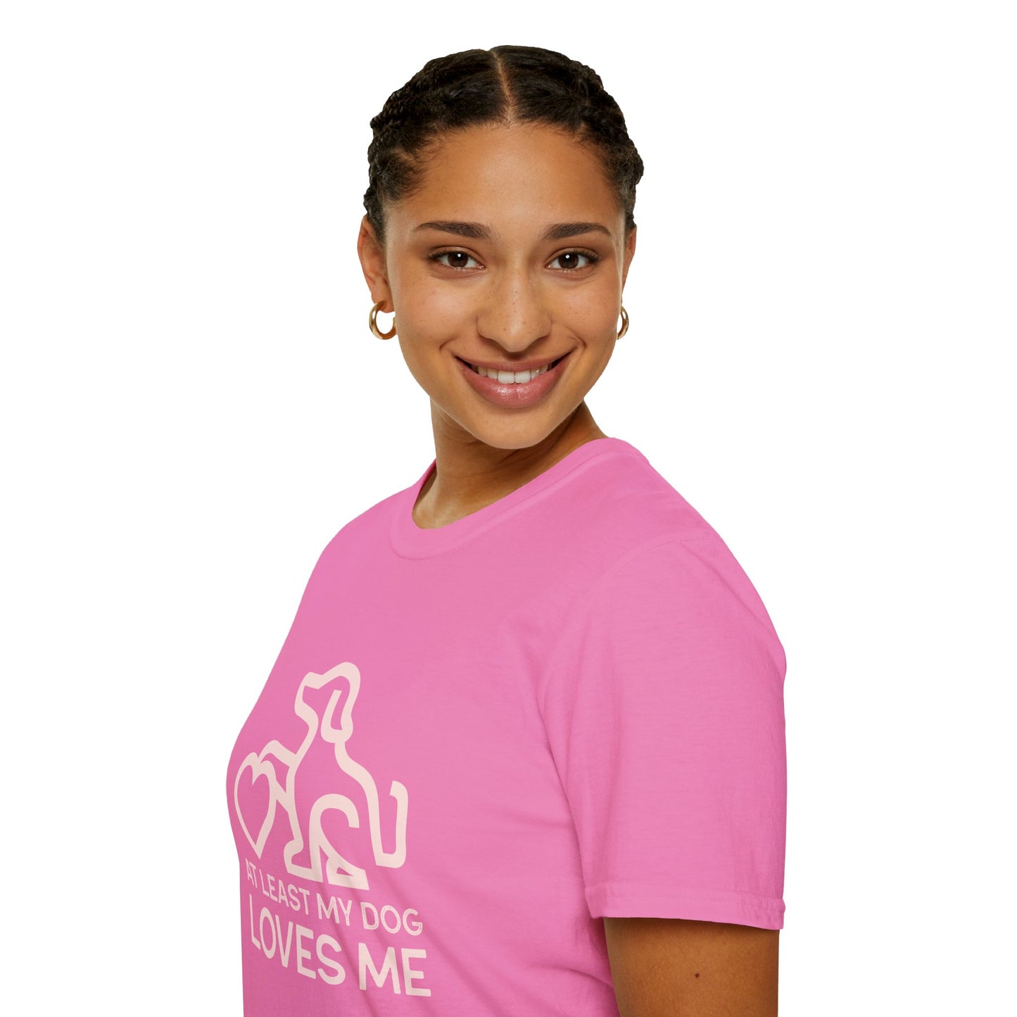 Dog Lover Unisex T-Shirt - At Least My Dog Loves Me