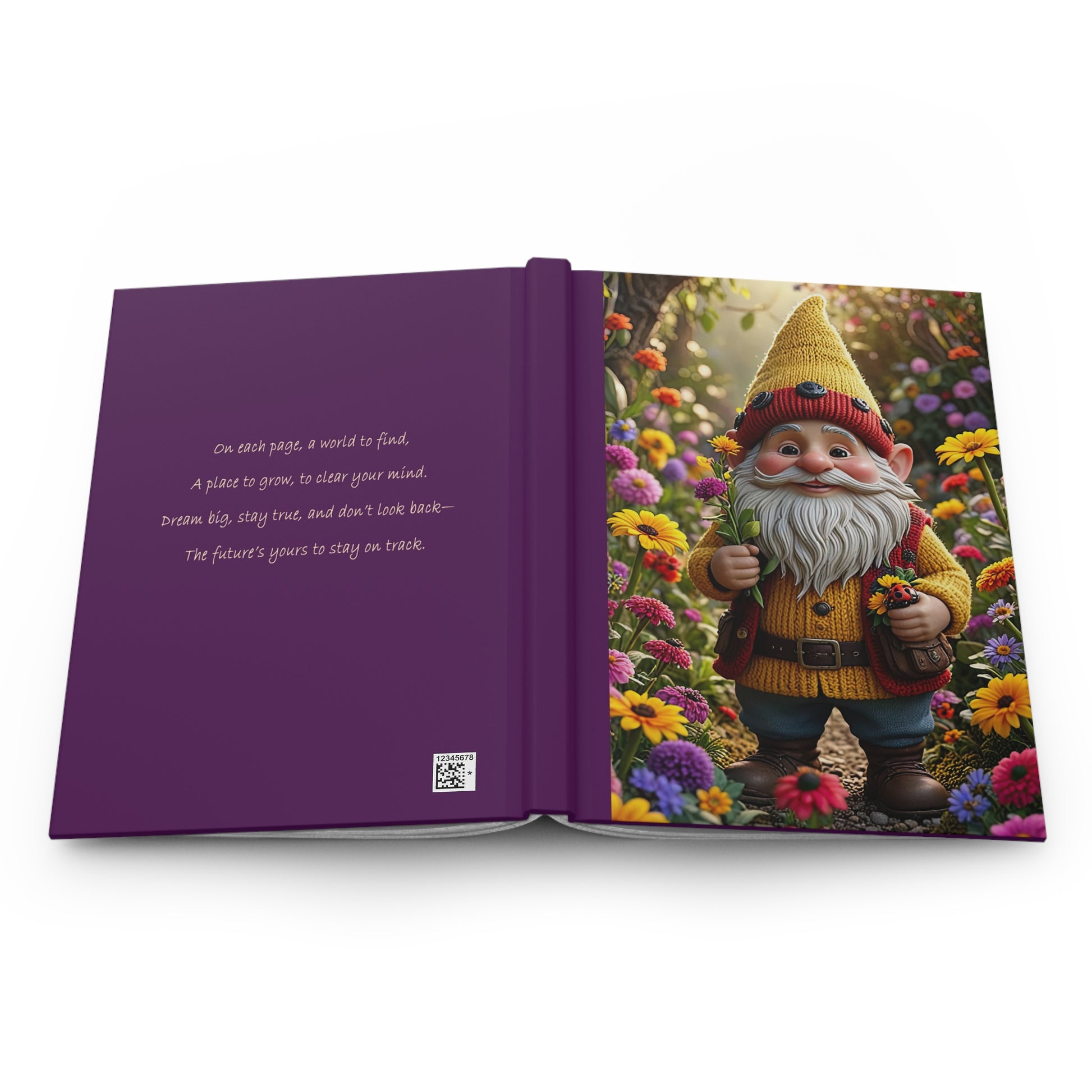 Whimsical Garden Gnome Journal, Dream Big, Stay True, Creativity Notebook