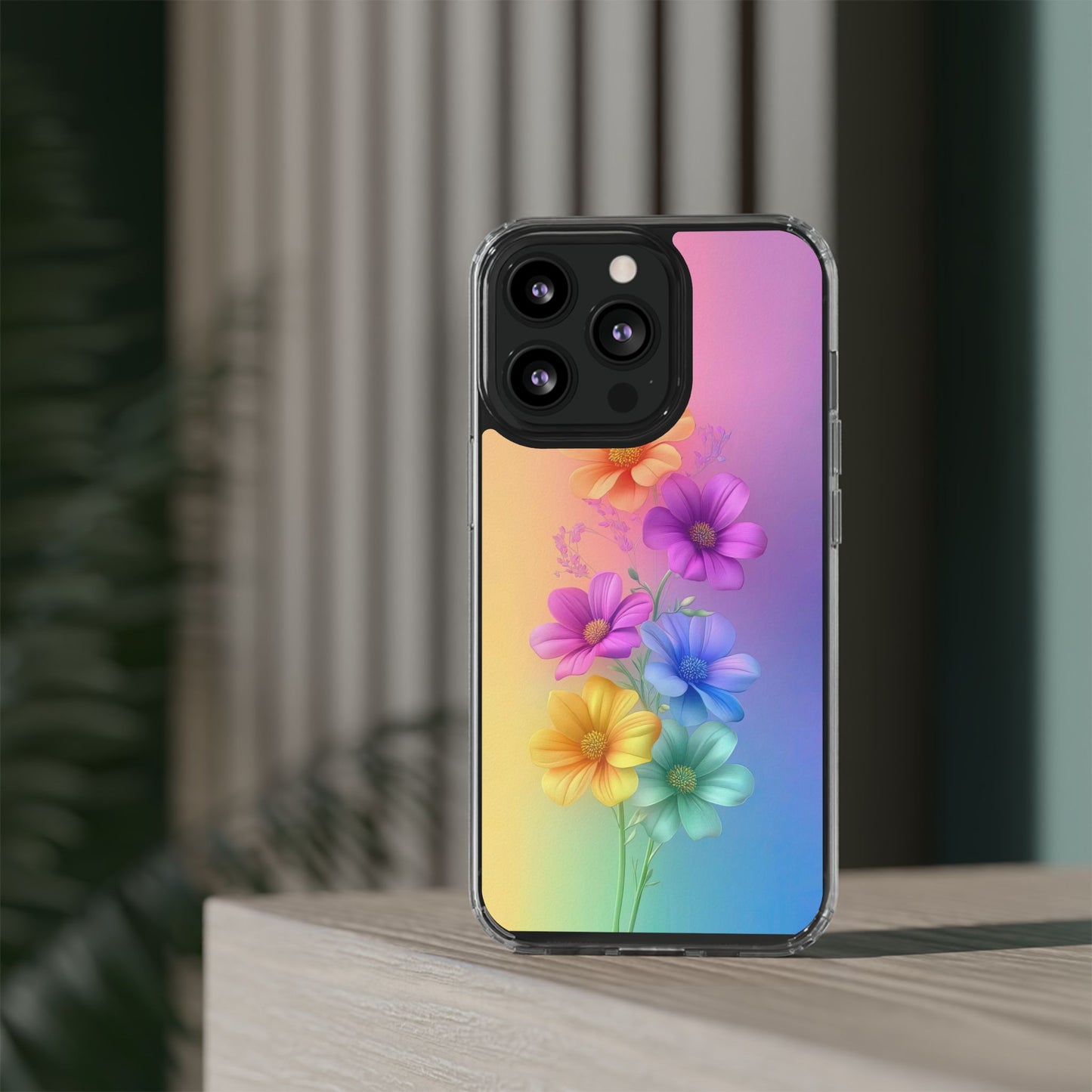 Floral Clear Phone Case – Colorful Flower Design