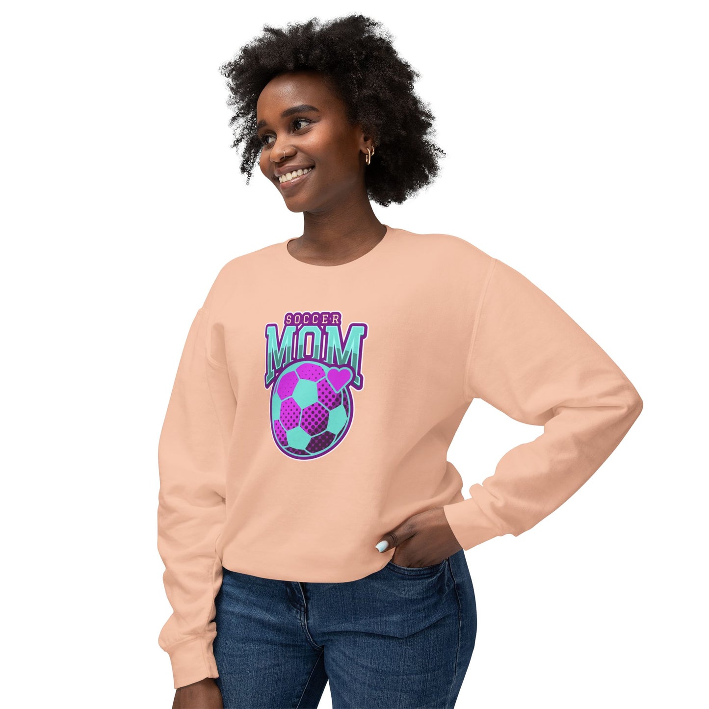 Soccer Mom Unisex Lightweight Crewneck Sweatshirt