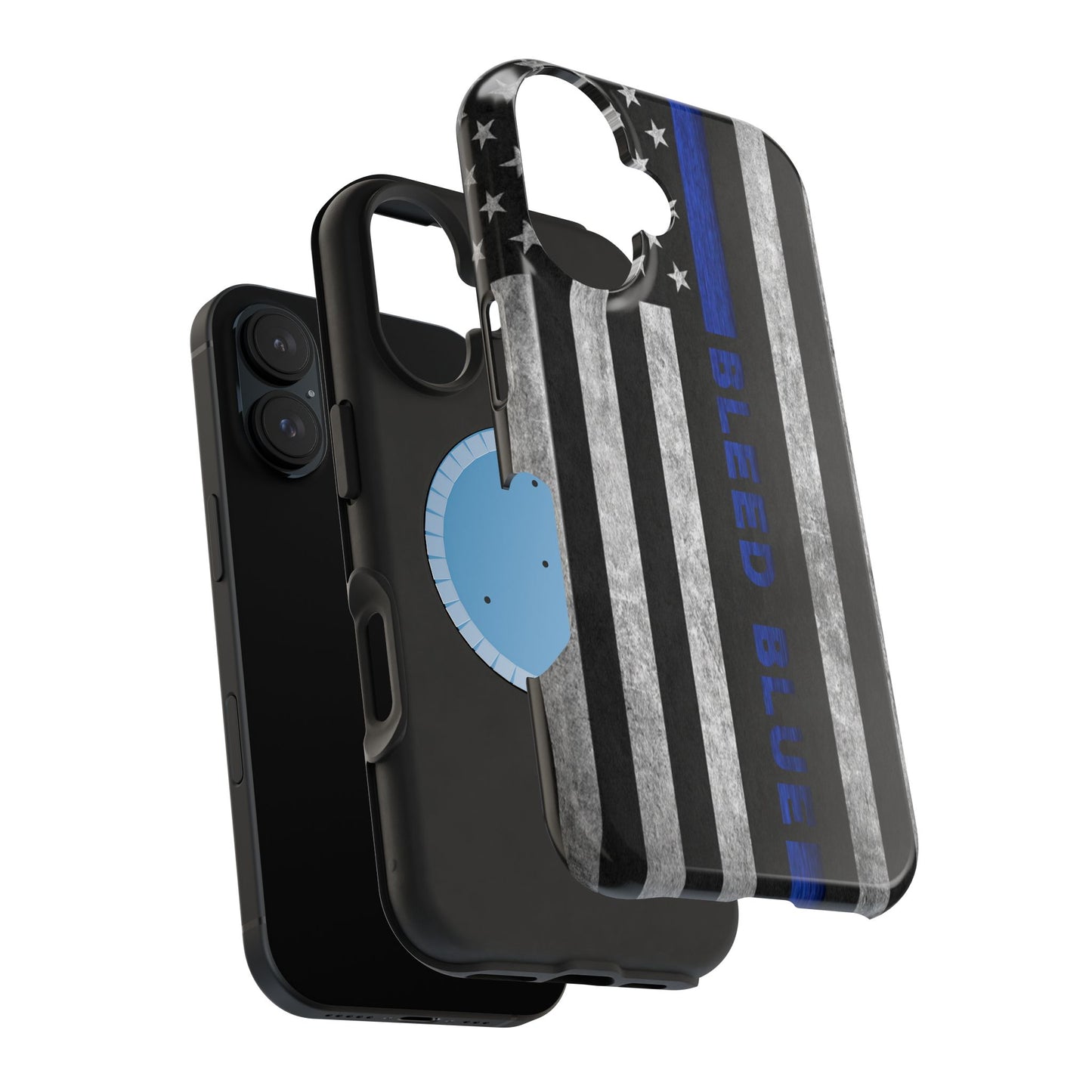 Police Magnetic Phone Cases, Bleed Blue