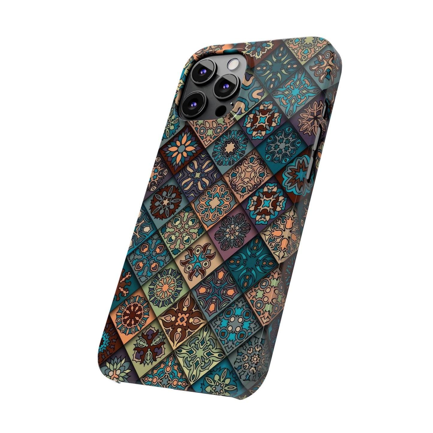 Aztec Geometric Slim Cases, Boho Blue