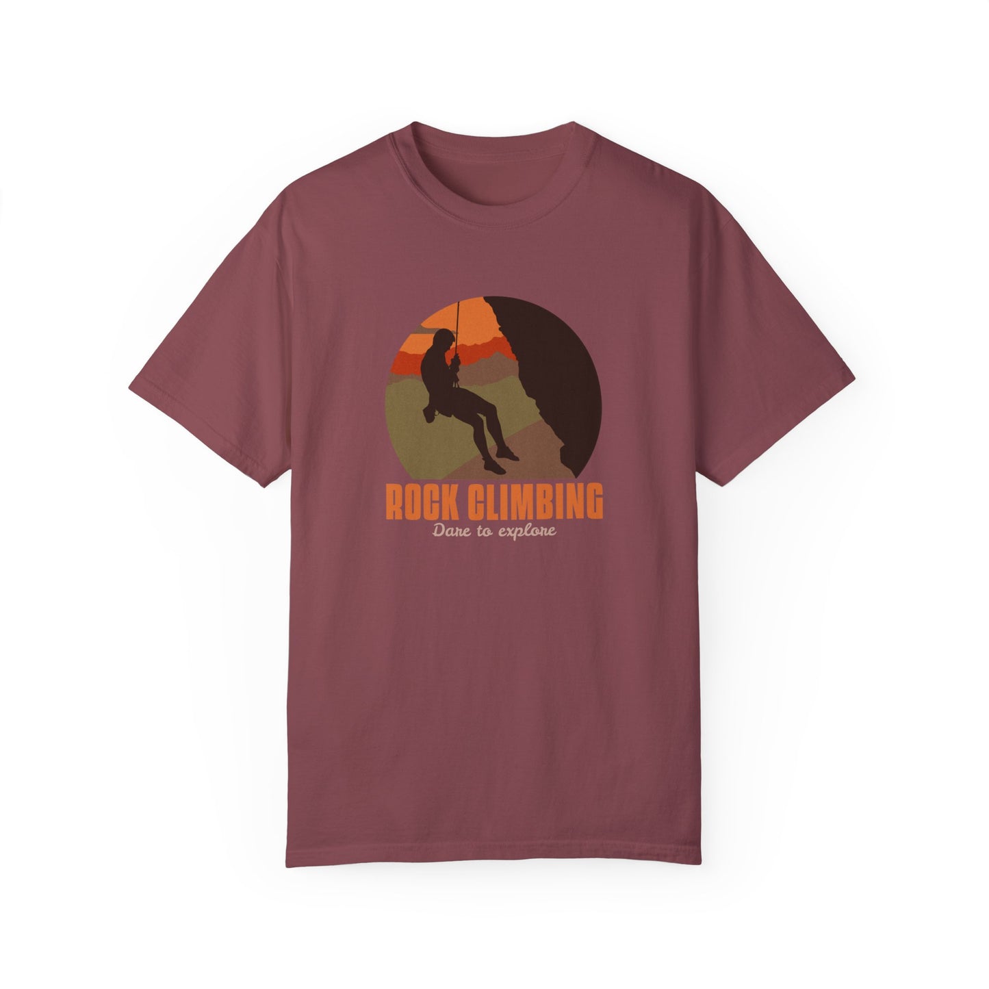 Rock Climbing Dare To Explore Unisex Garment-Dyed T-shirt