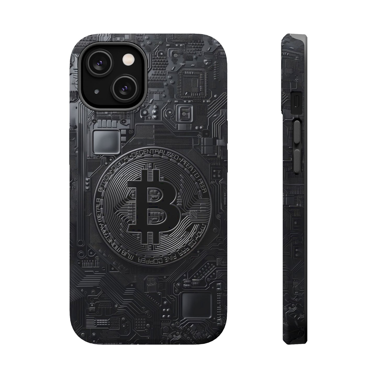 Black Bitcoin Magnetic iPhone Cases - Ideal for Tech Enthusiasts