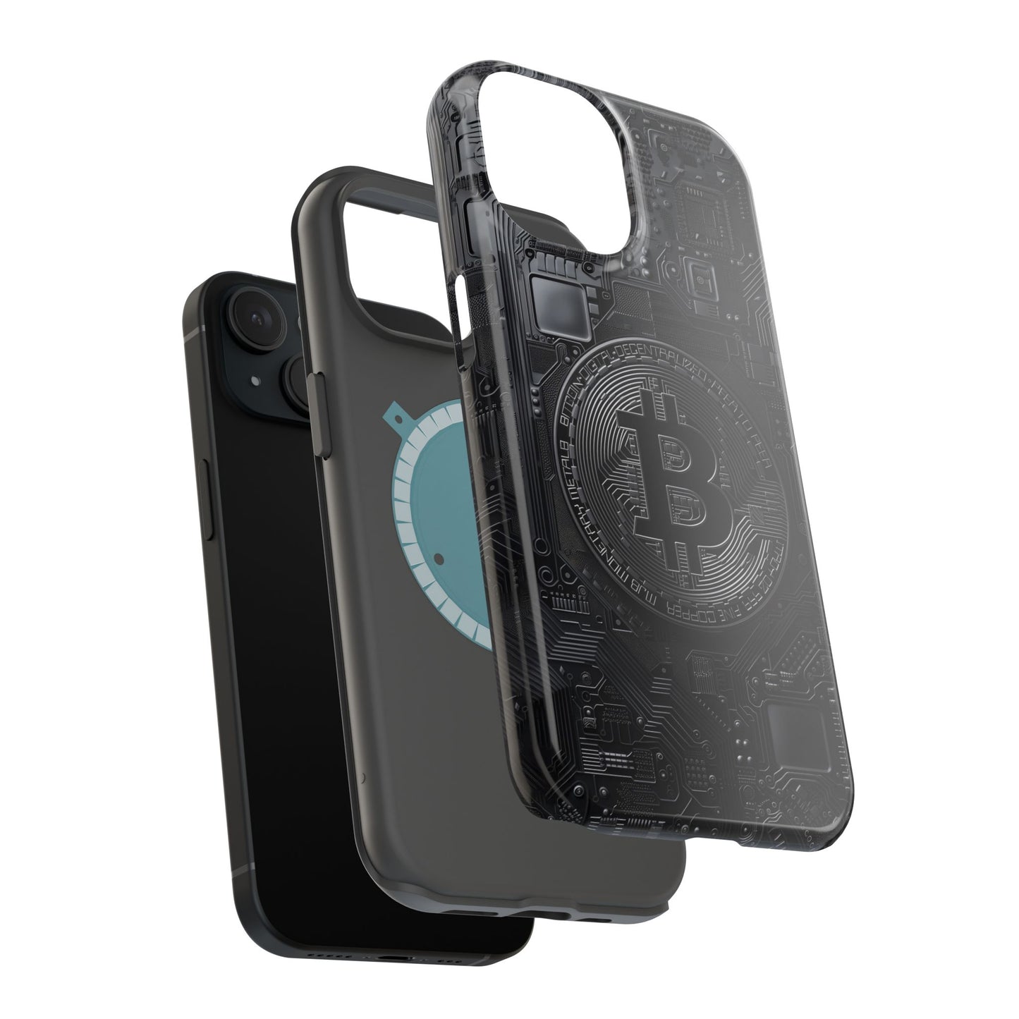 Black Bitcoin Magnetic iPhone Cases - Ideal for Tech Enthusiasts