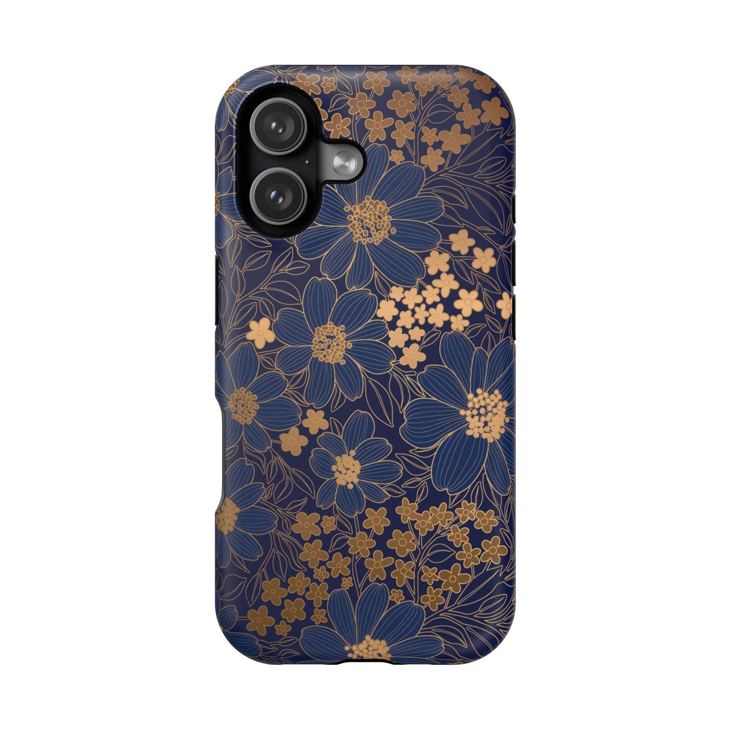 Luxury Serial Magnetic Phone Case, Golden Floral