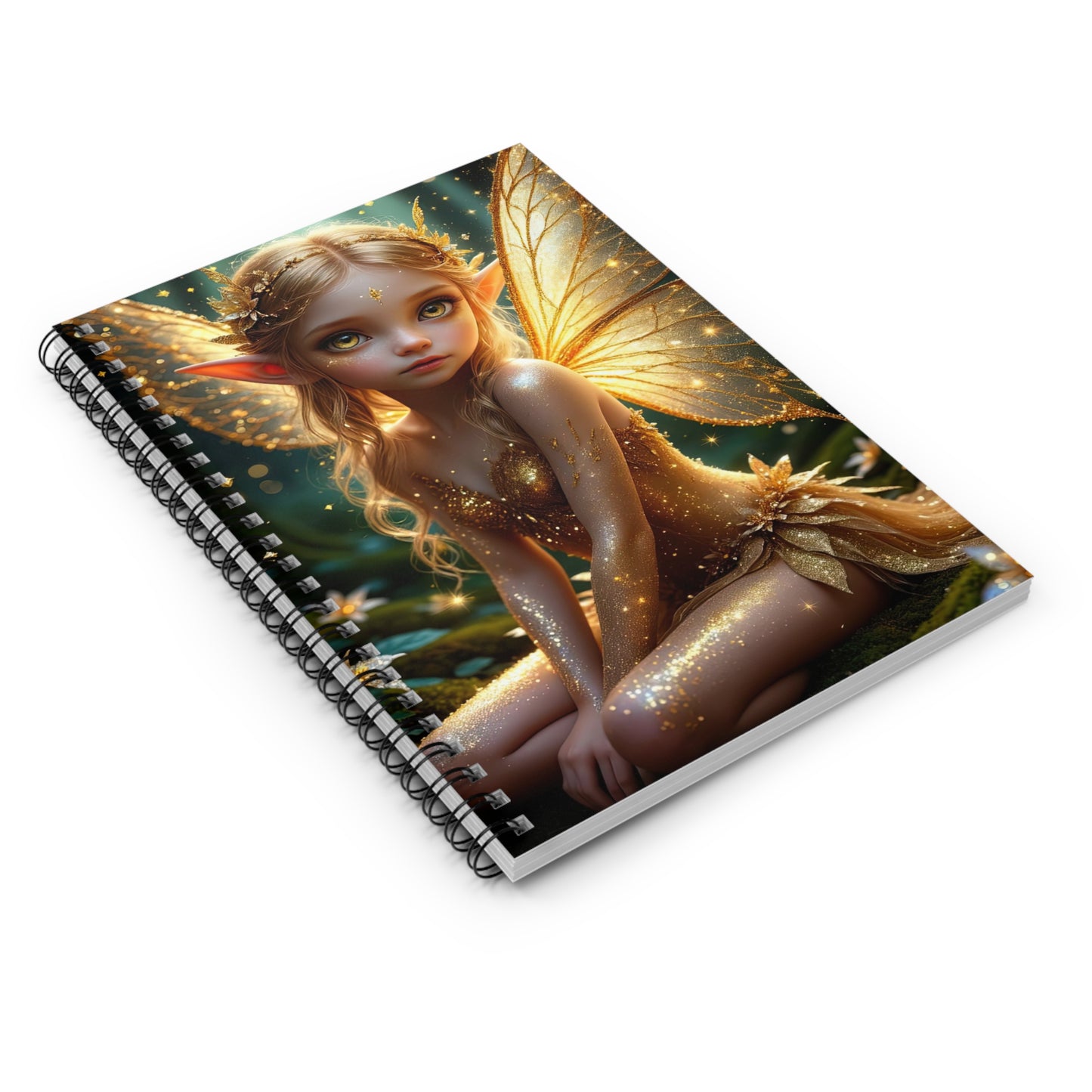 Fairy Themed Spiral Notebook - Journal for Students, Artists, and Fantasy Lovers