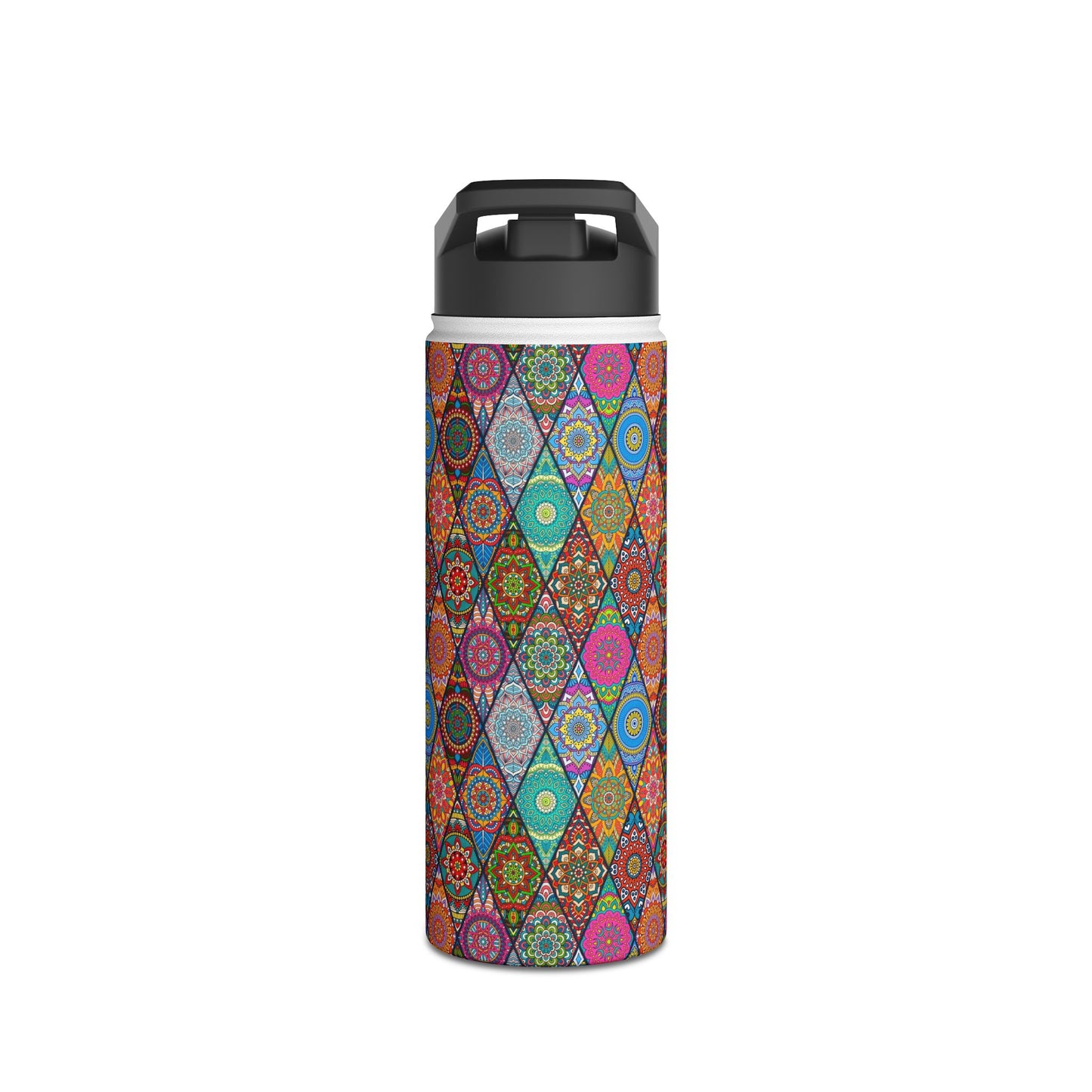 Mandala Argyle Stainless Steel Water Bottle, Standard Lid