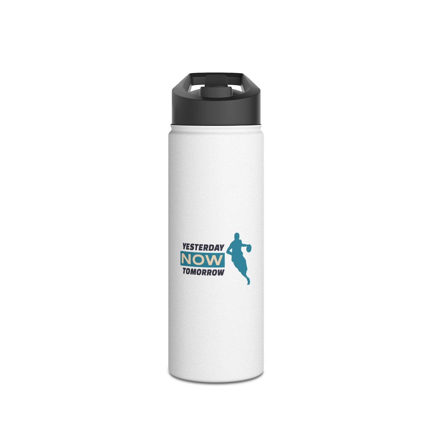 Yesterday Now Tomorrow Stainless Steel Water Bottle, Standard Lid