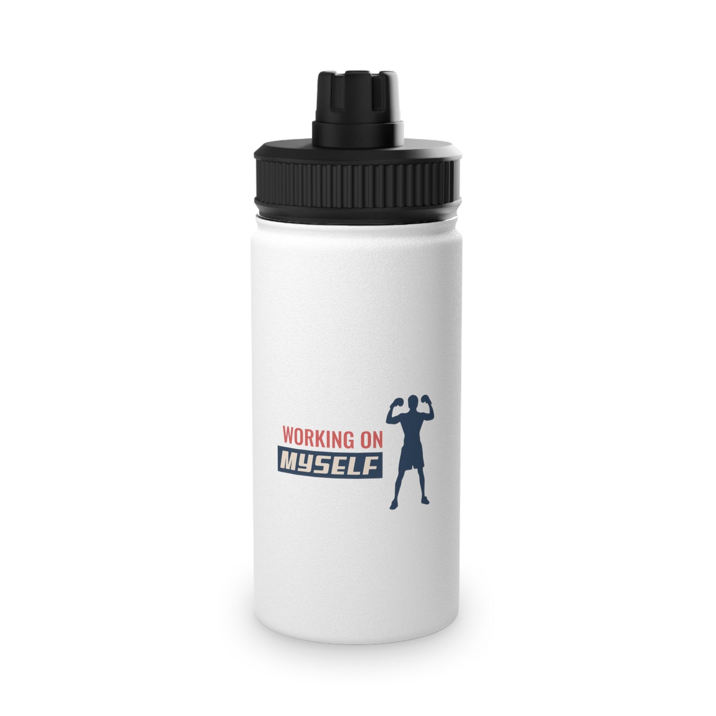 Working On Myself Stainless Steel Water Bottle, Sports Lid