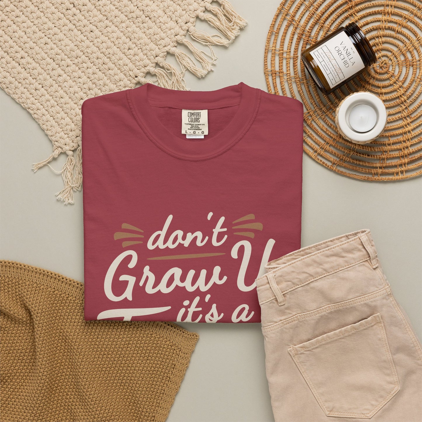 Don't Grow Up It's a Trap! Unisex Garment-Dyed T-Shirt - Fun & Casual Vibe