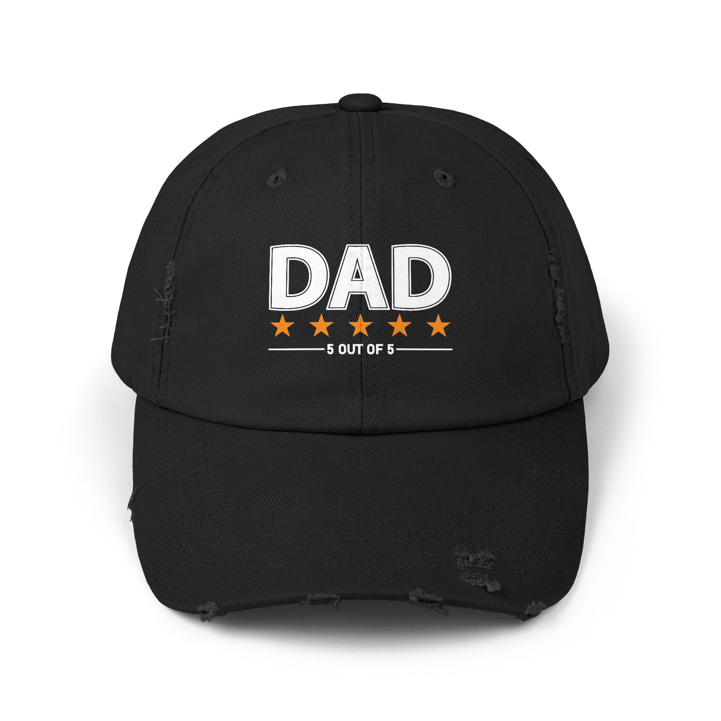 Dad 5 out of 5 Stars Unisex Distressed Cap