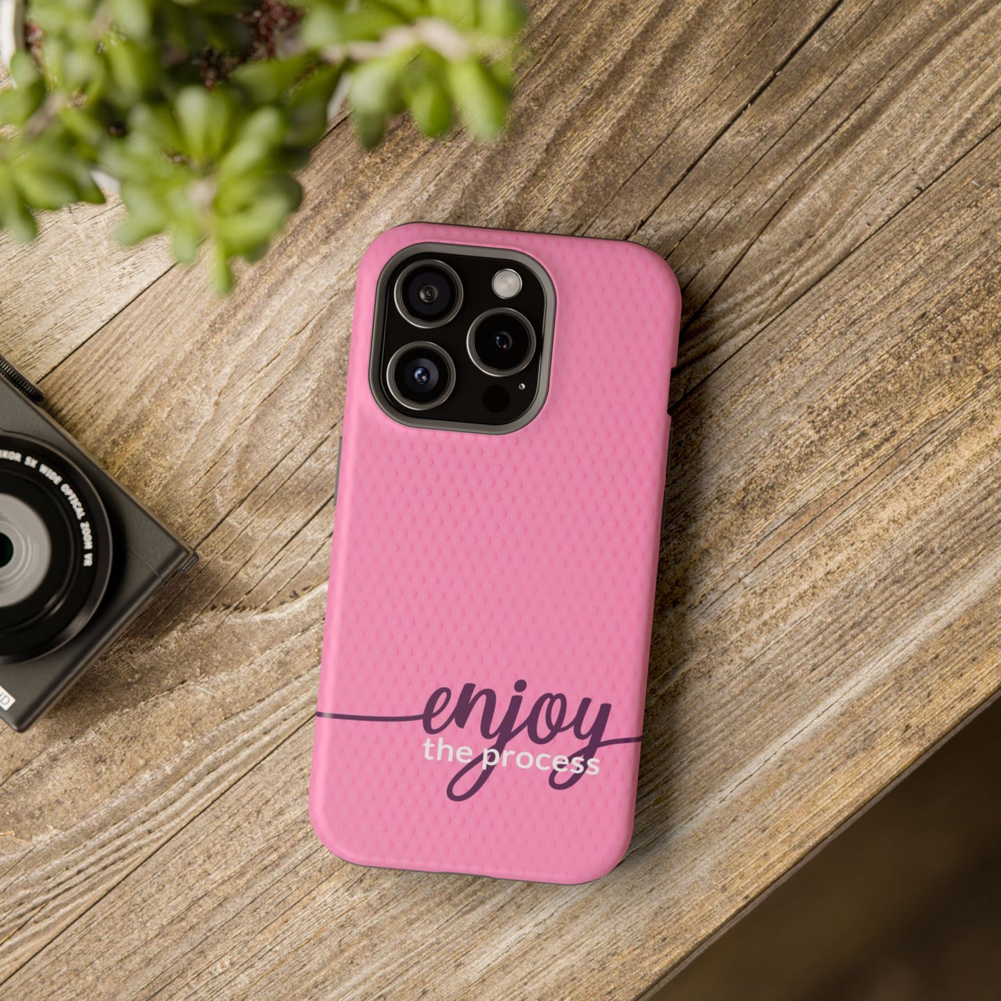 Enjoy the Process Magnetic Case - Motivational Pink Phone Cover for Women