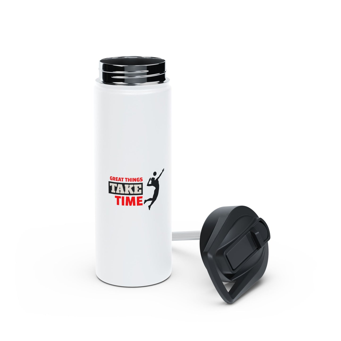 Great Things Take Time  Stainless Steel Water Bottle, Standard Lid