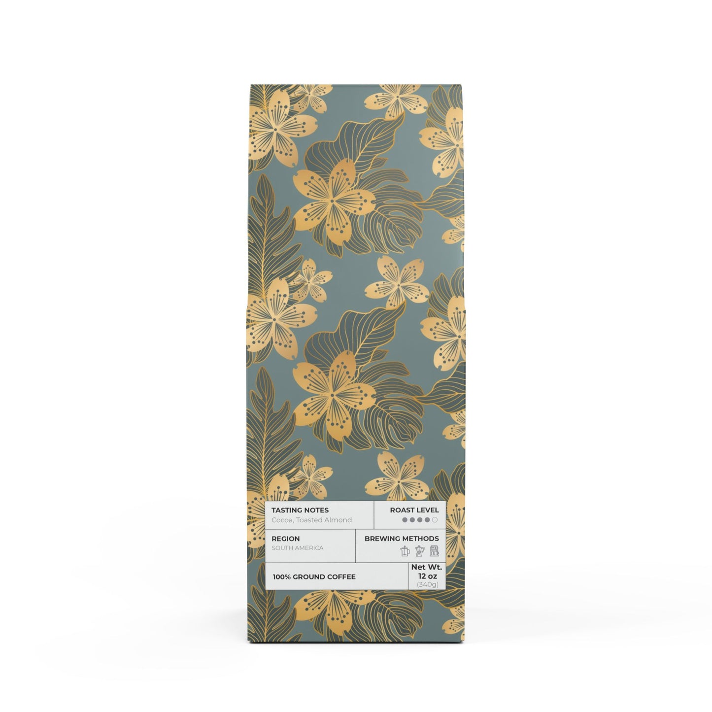 Cascades Coffee Blend (Medium-Dark Roast) / Tasting notes: Toasted nut and cocoa