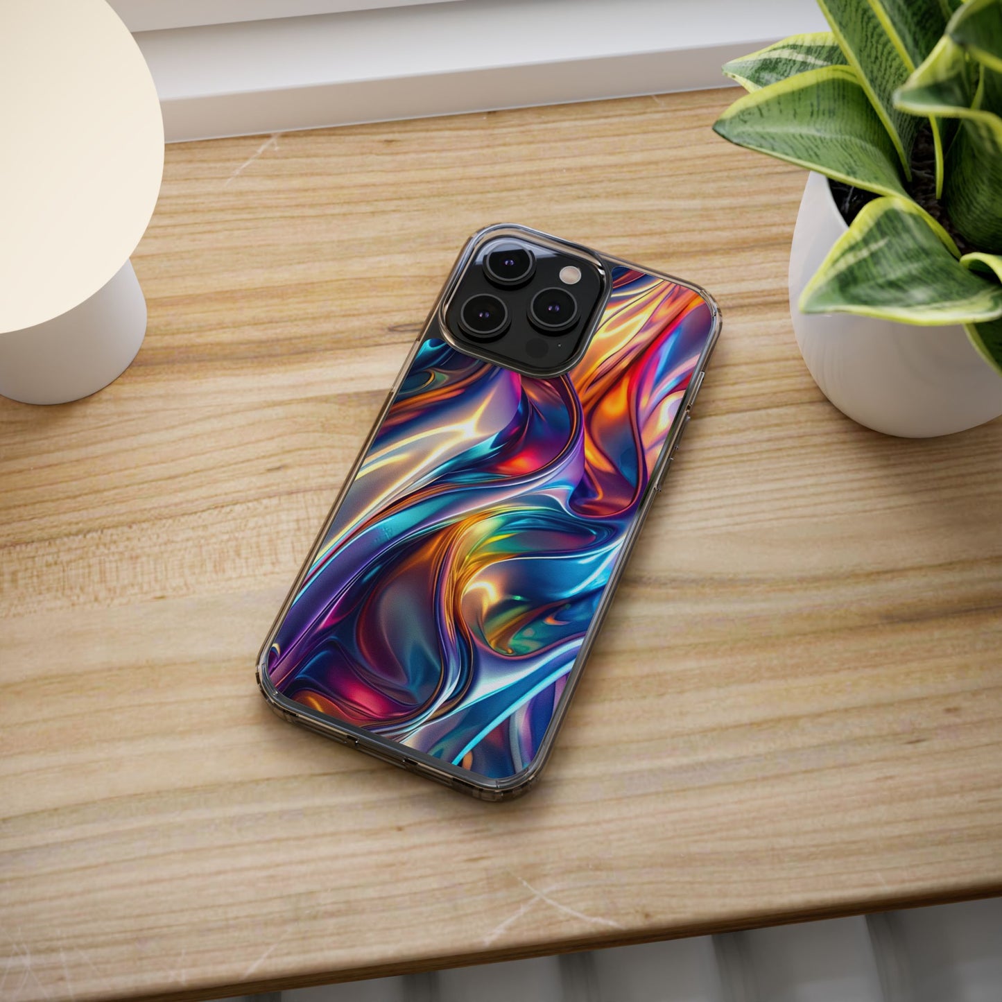 Colorful Clear Case for iPhone – Abstract Art Design