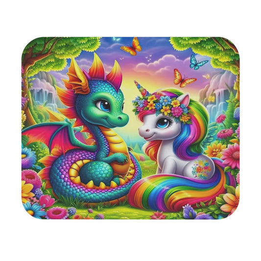 Unicorn and Dragon Fantasy Mouse Pad