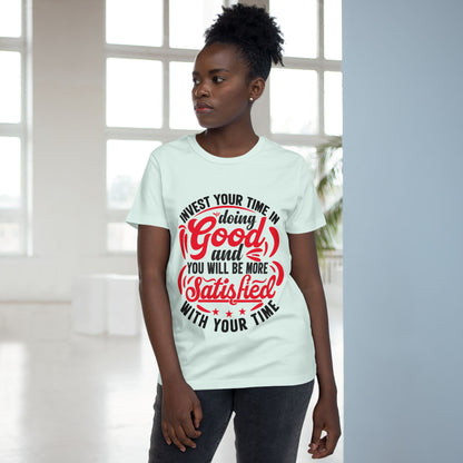 Inspirational Women's Maple Tee – Invest Your Time in Doing Good