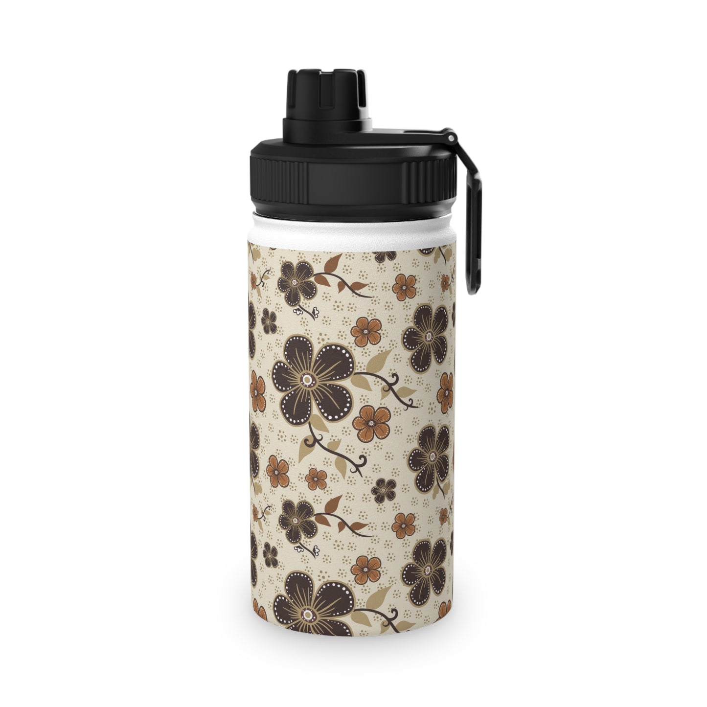 Timeless Elegance Stainless Steel Water Bottle, Sports Lid / Beige