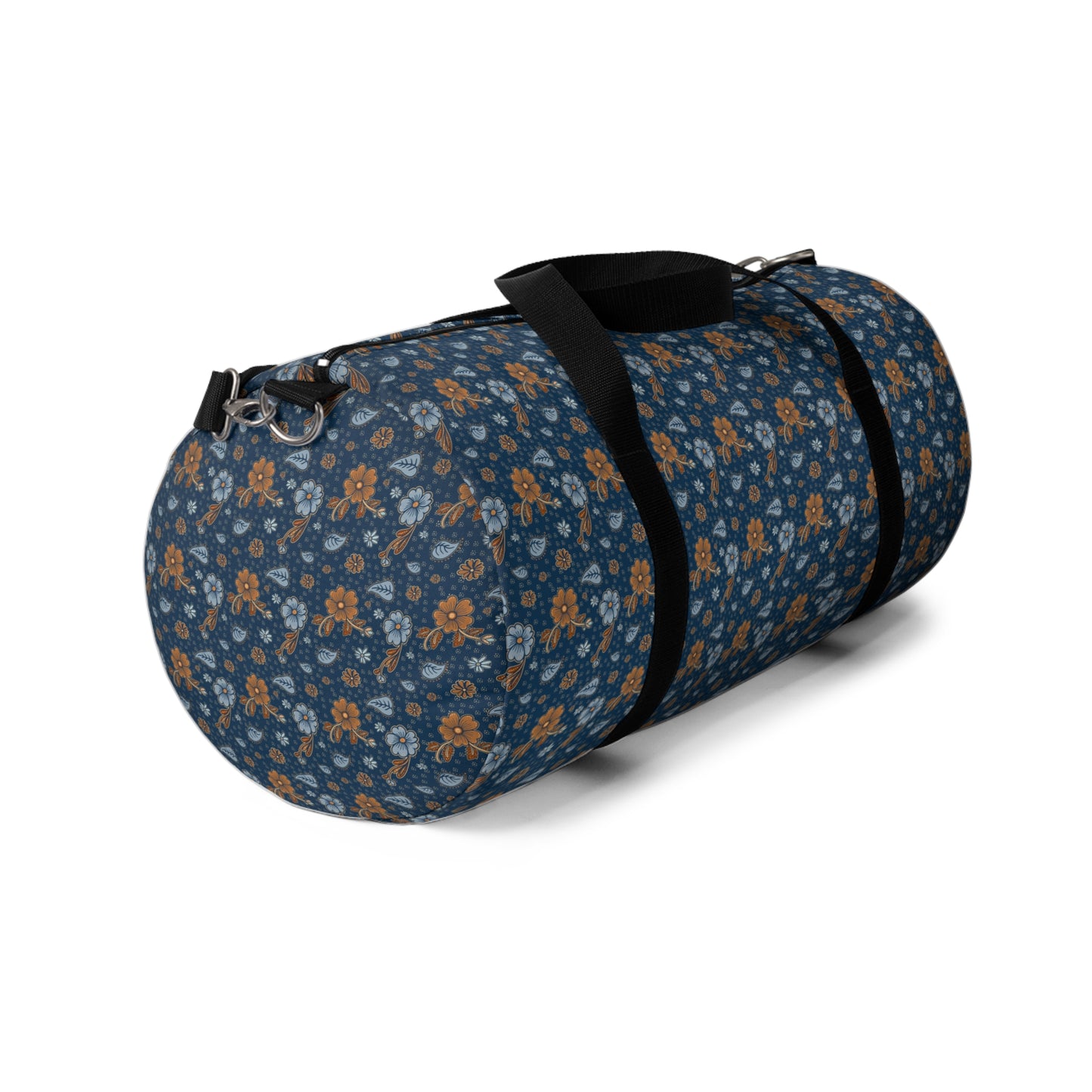 Timeless Elegance: Minimal Floral Duffel Bag / Dark Blue