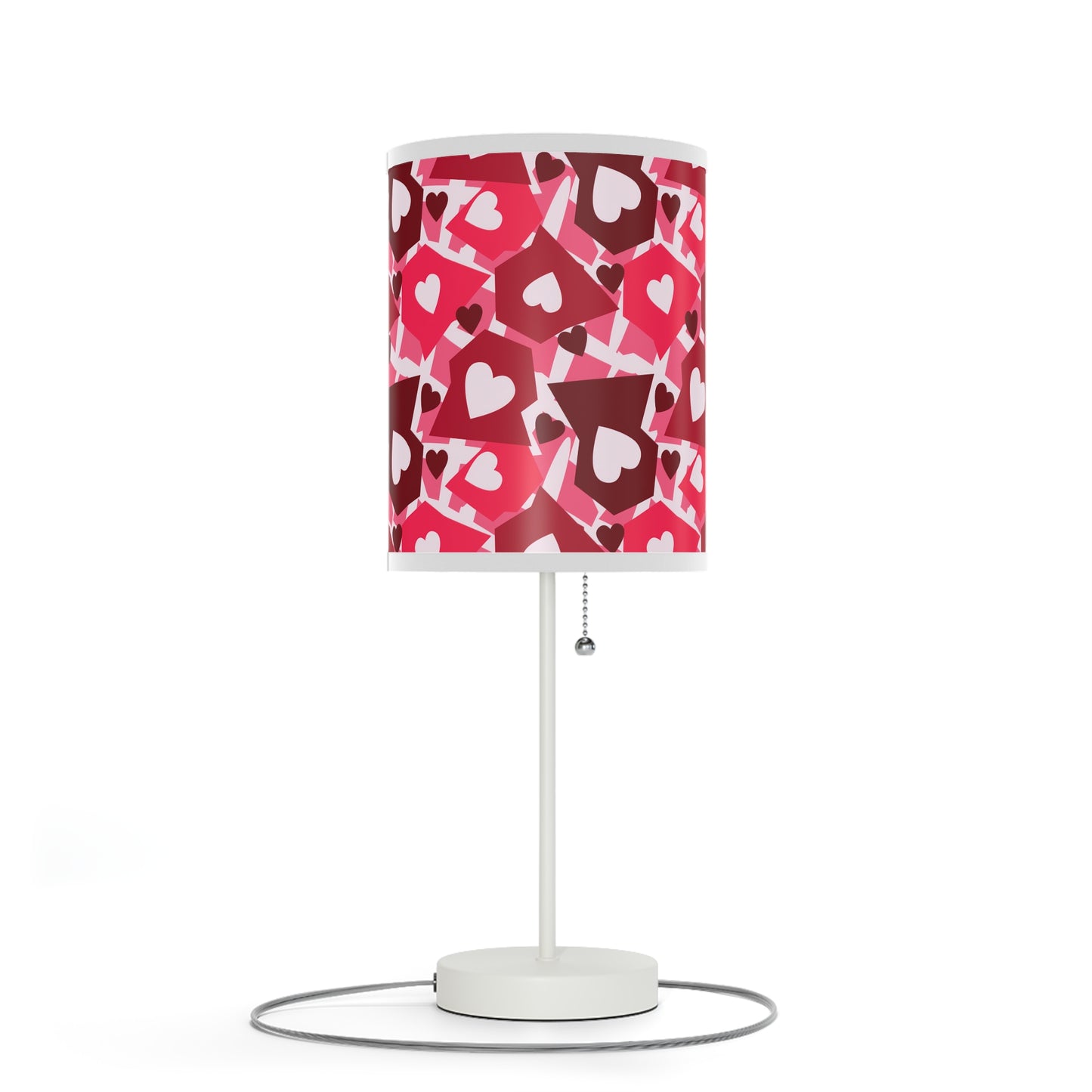 Love in Style: Retro Hearts Lamp on a Stand, US|CA plug / White