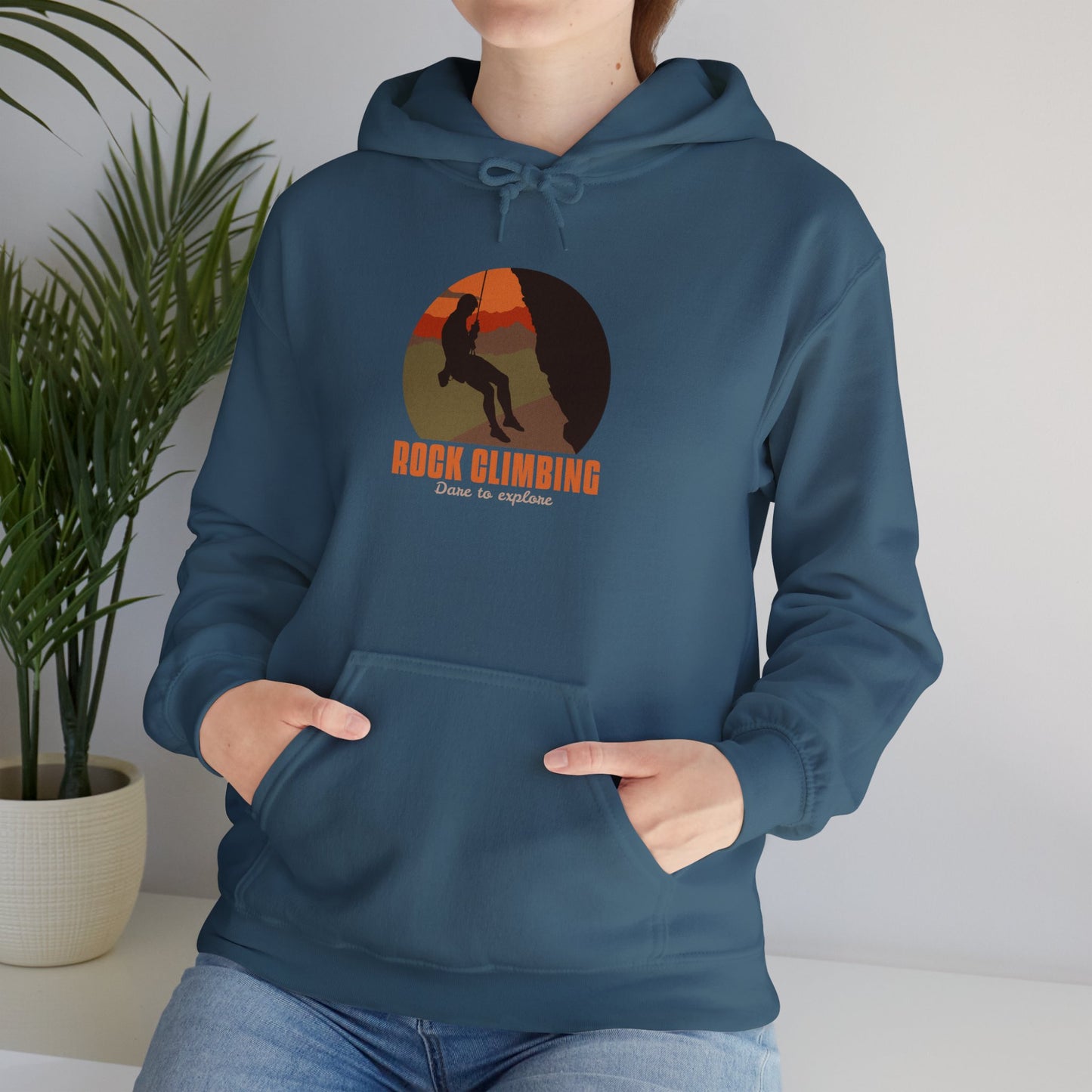 Rock Climbing Dare To Explore Unisex Heavy Blend™ Hooded Sweatshirt